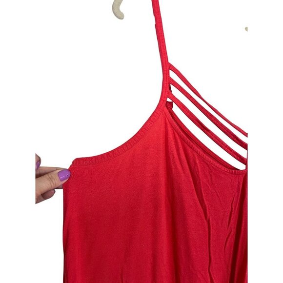 Torrid Top Women 3X Red Tank Active Retro Sporty Neutral Minimalist Tomato Girl - Picture 6 of 9